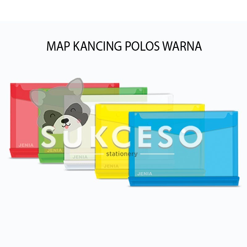 

Jenia Map Kancing Folio F4 Polos Warna PER PAK ISI 12 PCS