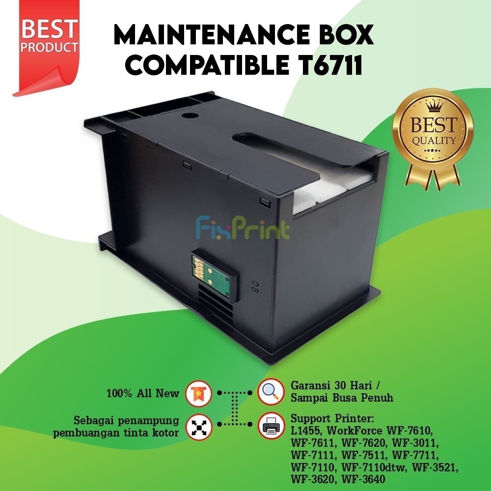 Busa Ink Pad T6711 Maintenance Box Reset Tank Printer WF7610 7611 7711 Kotak Pemeliharaan T6711