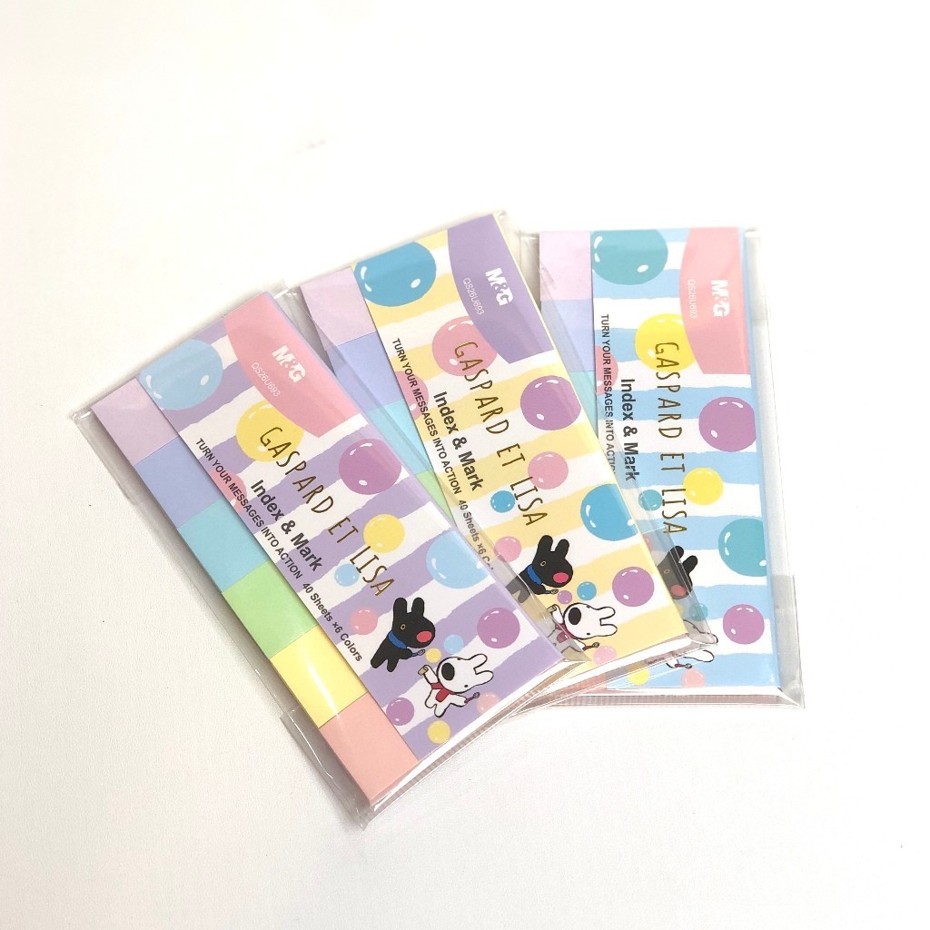 

M&G Index Mark 6 Colors Gaspard Et Lisa Pastel #QS26U693 Memo Stick M&G Pastel 6 Warna - SET - SHESB