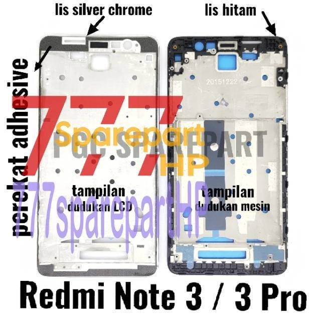 Original Frame Tulang Tengah Xiaomi Redmi Note 3 / Redmi Note 3 Pro - Bezzel Bezel Bejel Tempat Dudu