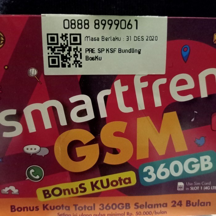 NOMOR CANTIK PERDANA SMARTFREN GSM BONUS KUOTA 360GB