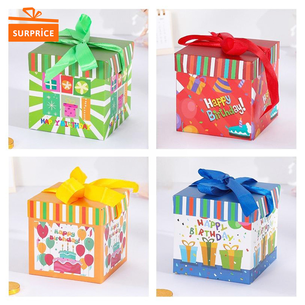 

Surprice Paperbag Box 10x10x10 cm Motif Happy Birthday / Box Hadiah / Tas Kado / Tas Hadiah / Paperbag Box