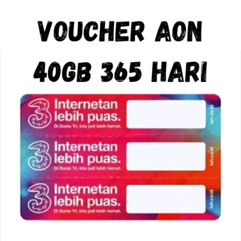 VOUCHER DATA TRI AON 40GB 365 HARI