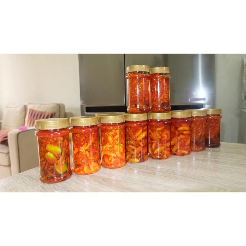 

SAMBAL ATI AMPELA BALADO 150 GRAM HALAL KEMASAN BOTOL SEAL PRESS