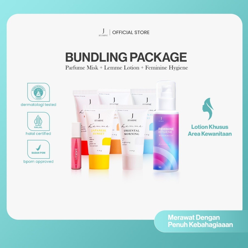 [Lemme Series] Jevarine Feminime Hygiene + Lemme Misk + Lemme Lotion Original - Sabun Pembersih Area