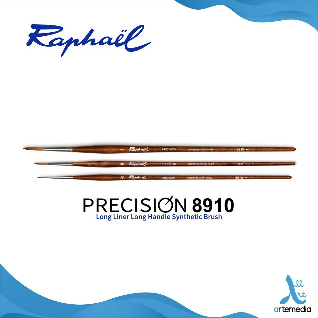 

Raphael 8910 Kuas Lukis Liner Precision Synthetic Brush Long Handle