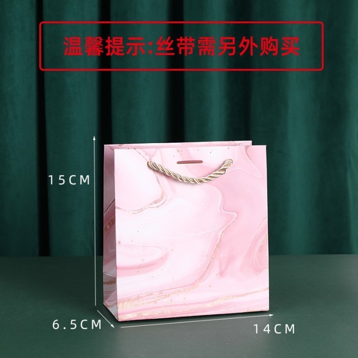 

[MALL] BISA COD RUMAH KRAVE Stone Marble Paperbag Tebal Marmer Tas Kado S, Pink