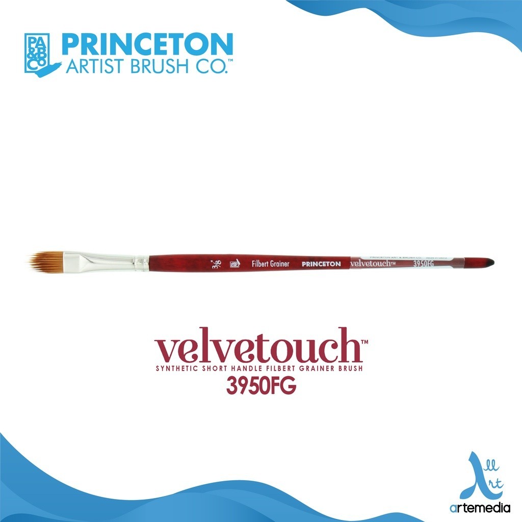 

Princeton Velvetouch 3950FG Filbert Grainer Watercolor Brush Short Handle Kuas Lukis