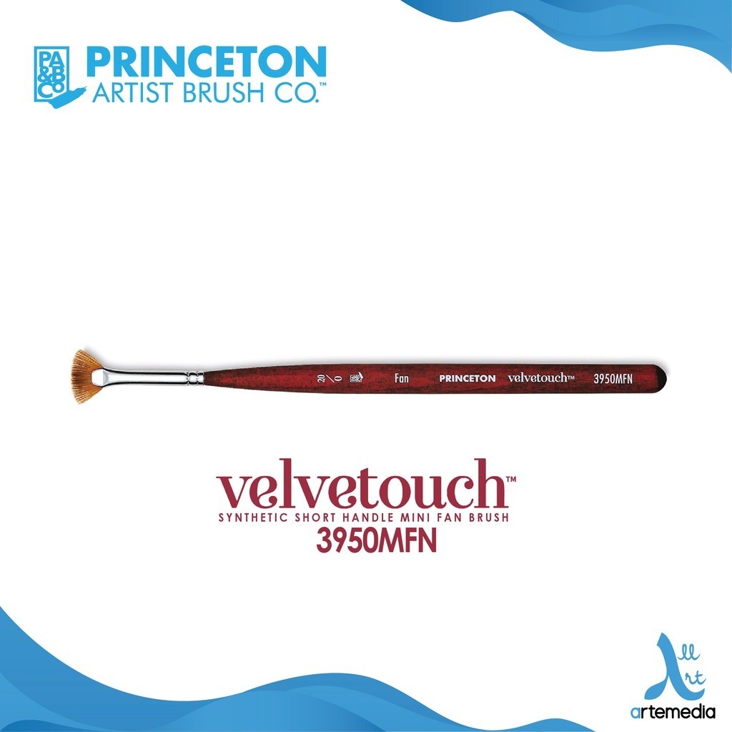 

Princeton Velvetouch 3950MFN Mini Fan Synthetic Watercolor Brush Short Handle Kuas Lukis