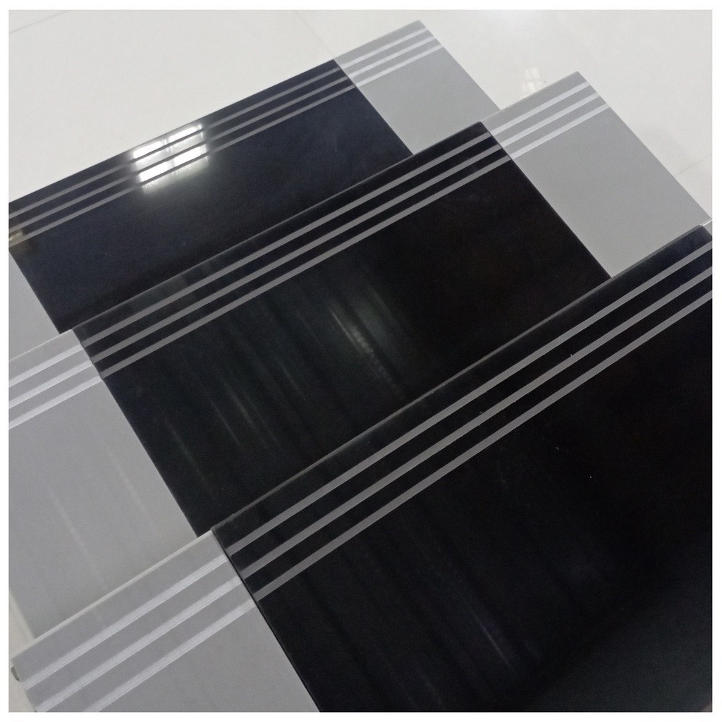 Stepnosing Granit 30x80 Mix Hitam Abu-abu Polos Glossy