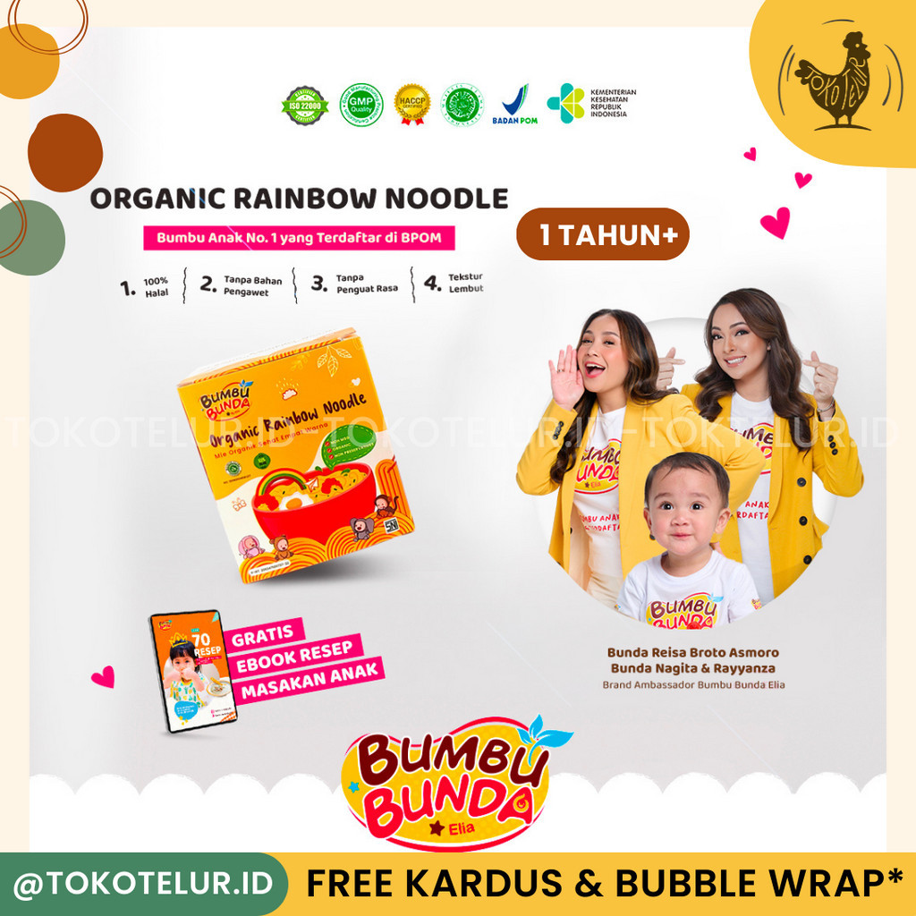 

BUMBU BUNDA Elia - Rainbow Noodle | Mie Organik Sehat Mie Sayur MPASI