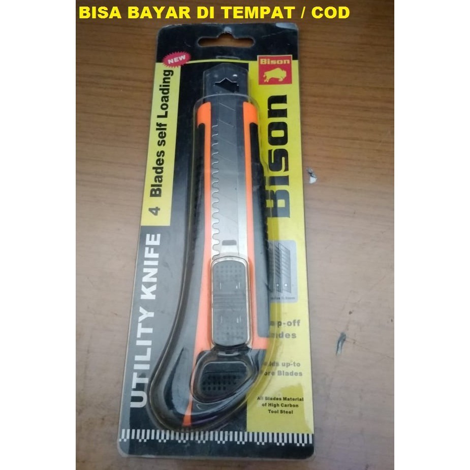 

PISAU CUTTER BISON 18MM / KATER BESAR BISON BLADE TAJAM / SERBAGUNA ISI 4 PISAU BSL