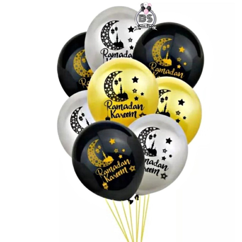 BALON LATEX RAMADHAN KAREEM / BALON LATEX HIASAN LEBARAN IDUL FITRI