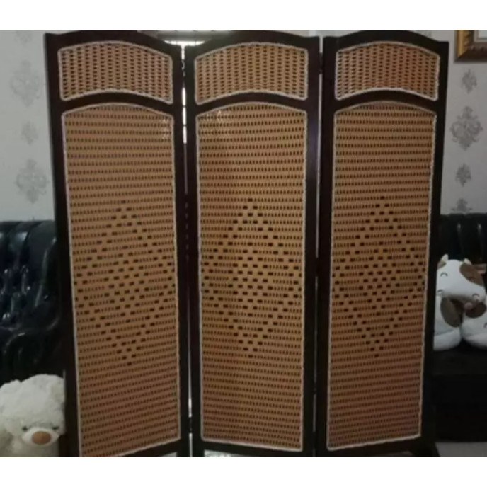 Sekat Ruangan Rotan Sintetis Aestehic Pintu 3
