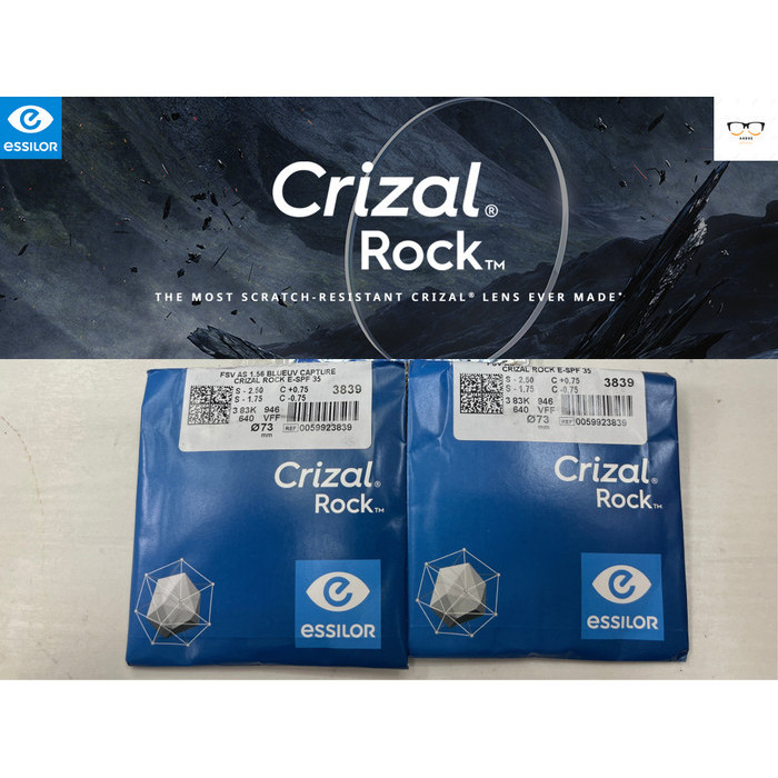 Lensa Kacamata Essilor FSV Blue UV Capture Crizal Rock