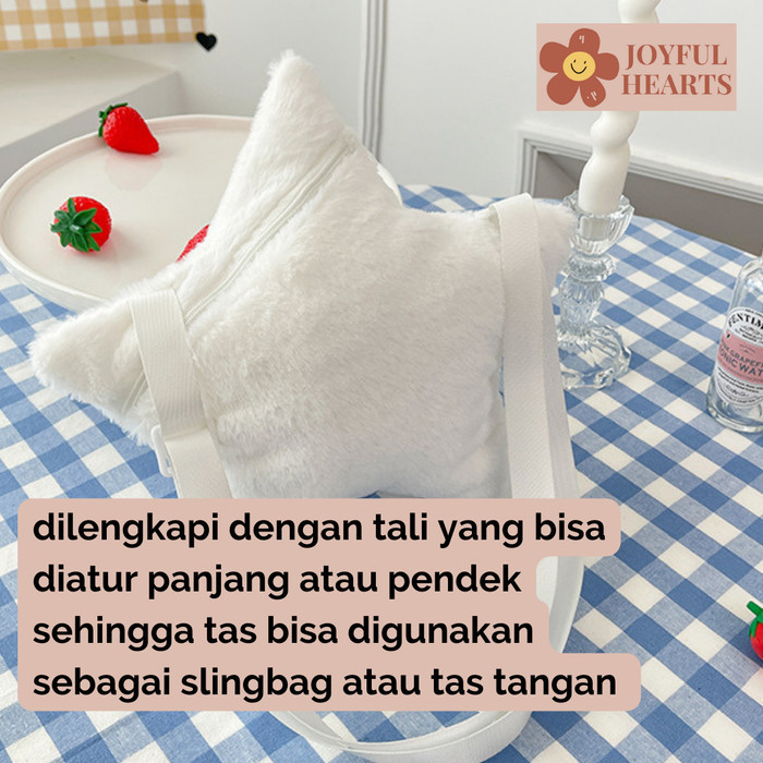 Tas Selempang Bulu Fluffy Anak Perempuan Motif Sanrio Korea Slingbag - Melody
