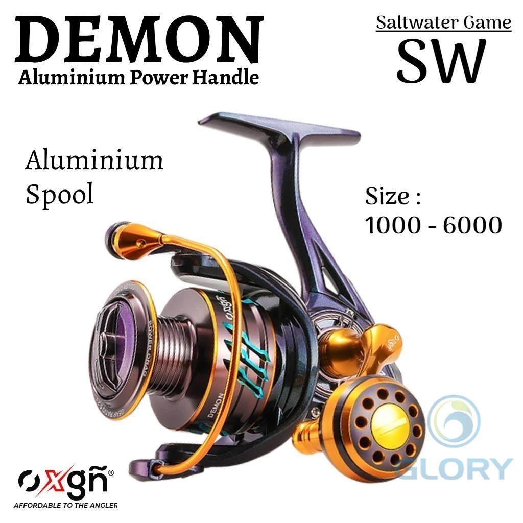 Oxgn Demon Sw 1000 2000 3000 4000 6000 Reel Spinning Saltwater Game One Way Power Handle Aluminium S