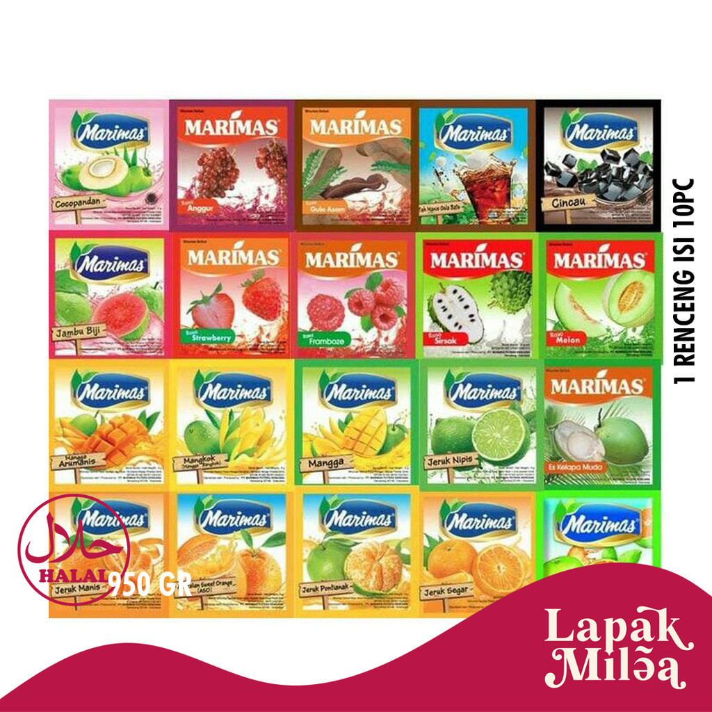 

Serbuk Minuman Marimas 1 Renceng Isi 10pc