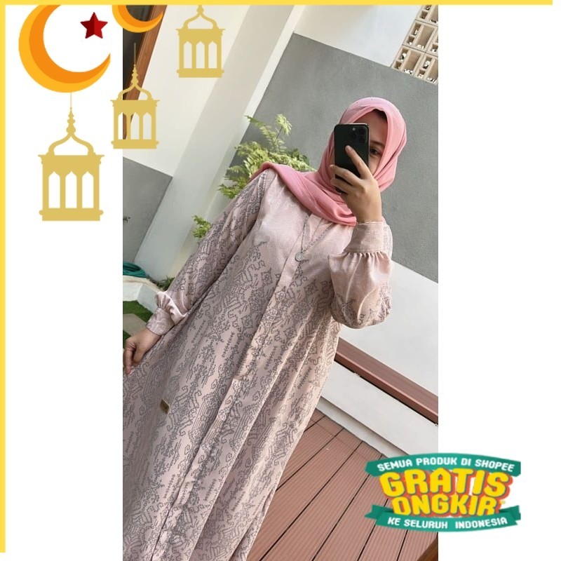 ((READY)) GAMIS/DRESS ORI BY NADHEEFA STORE/nude yellow kuning mustard