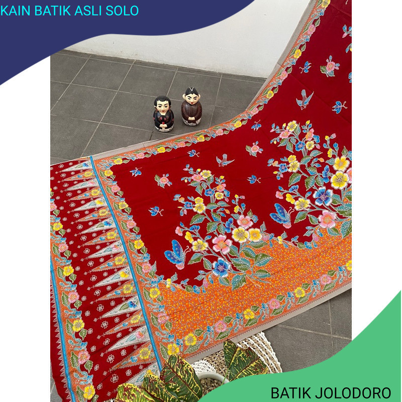 KAIN BATIK SOLO HANDPRINT SARUNG BUNGA
