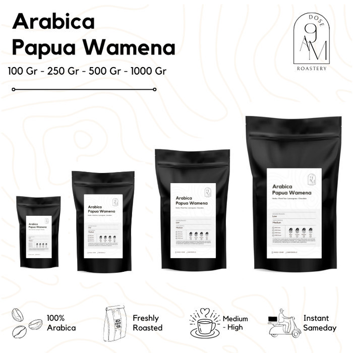 

[Coffee New] 9am Dose Biji Kopi Bubuk Arabica Papua Wamena Arabica Coffee Beans - 100 gram, Bubuk Kasar