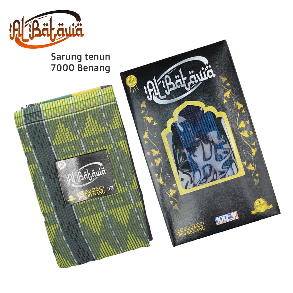 Sarung Tenun Pria Dewasa AL-BATAVIA Premium Hight Quality Warna Modern