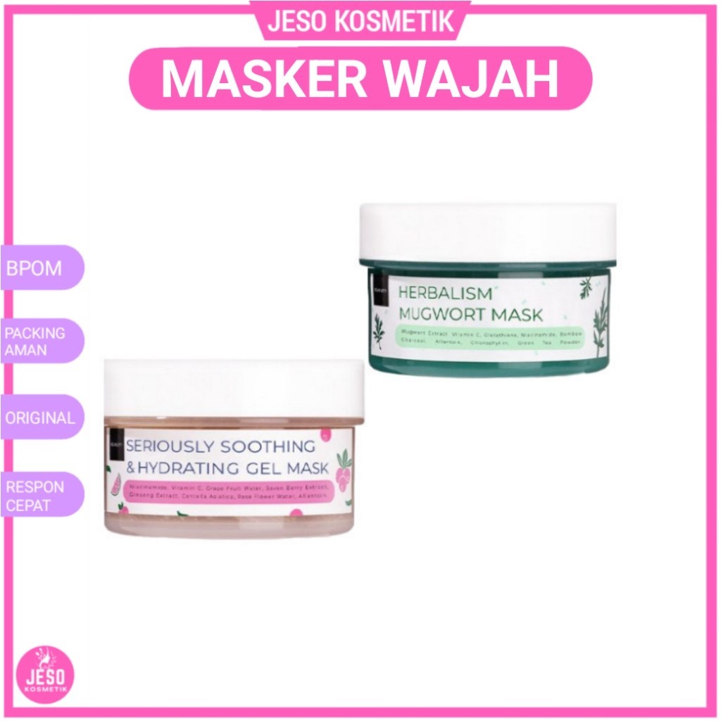 JESO - ️️ scarlet Herbalism Mugwort Mask & Shooting Gel Masker Wajah SCARLETT Scarlet