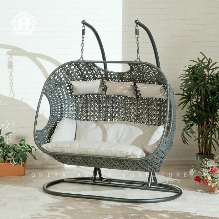 Ayunan jumbo rotan sintetis ayunan outdoor terbaru