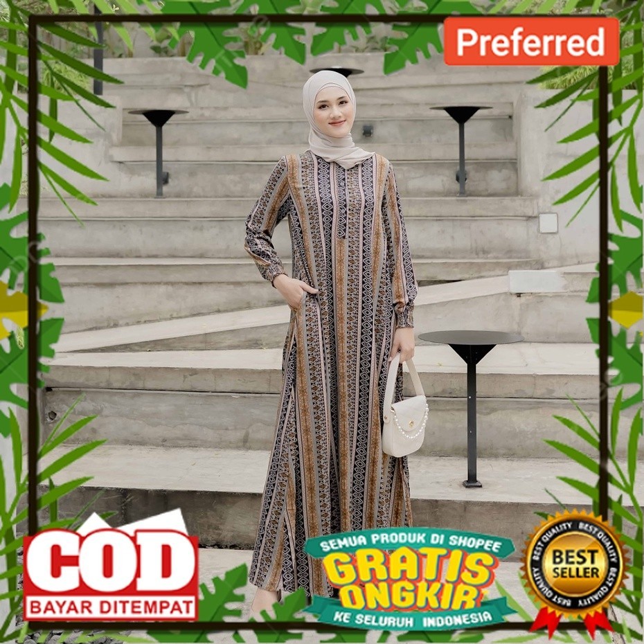 Le Khari Mariska Dress Bahan Rayon Viscose Gamis Homedress Busui Size S-XL// BAJU MUSLIM RAMADHAN 20