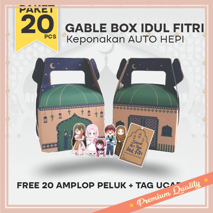 

Kado LEbaran Idul FItri Keren unik kreatif kekinian Termurah / Gable Box Lebaran Isi 20 Pcs / Box Hampers Idul Fitri / Parcel Hari Raya Prinperpack