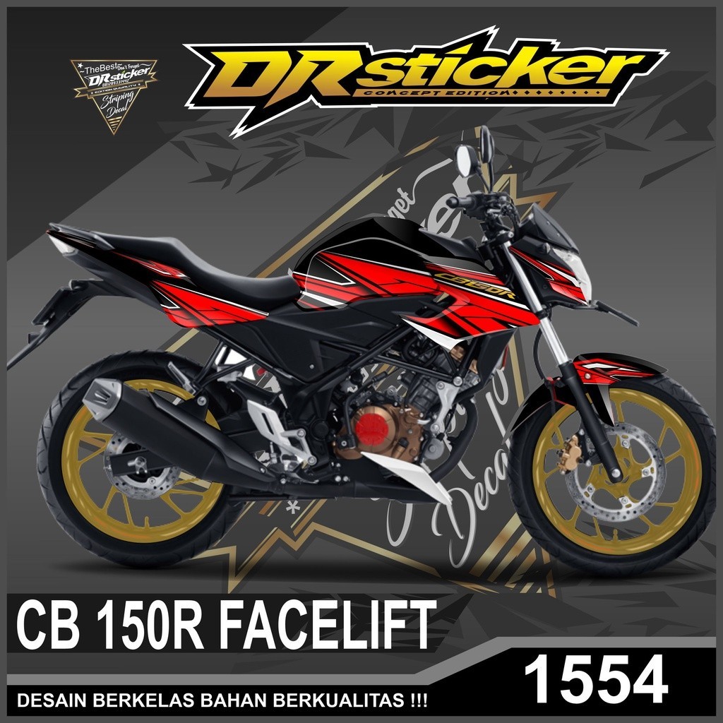 Decal Costum Sticker CB 150R FACELIFT Full Body Desain Red  Bull Stiker Laminasi  Free Choose  Doff 
