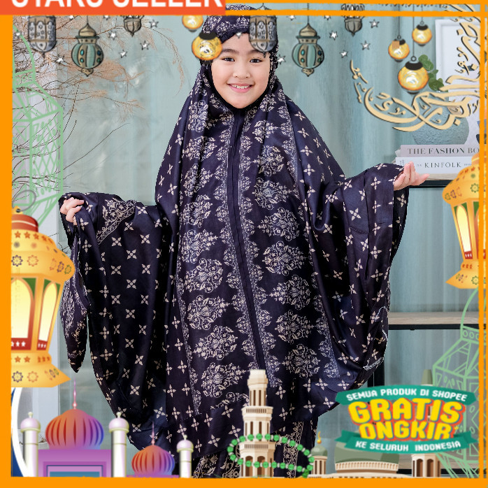 Mukena  Anak Jumbo 7-12 tahun Rempel ATIKA Rayon XXL arundaya official/ Pink Dusty Fanta Merah muda