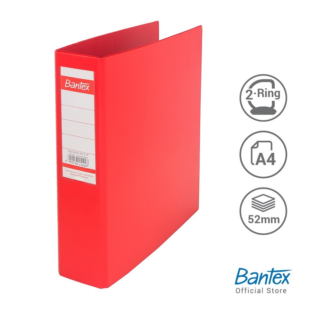 

[Stationery Spectrum] Bantex Ring Binder 2 Ring D 52mm A4 Red 8252 09