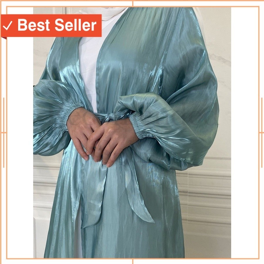 Abaya Muslim Murah Baju Lebaran Premium kekinian / Outer shimmer dress READY SIAP KIRIM /{LIHAT DESK