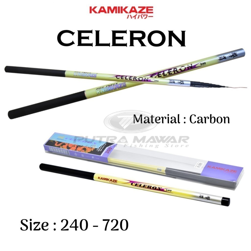 Kamikaze Celeron 360 Joran Tegek Ruas Panjang High Carbon Rod Action Medium Hard Tongkat Tangkai Pan