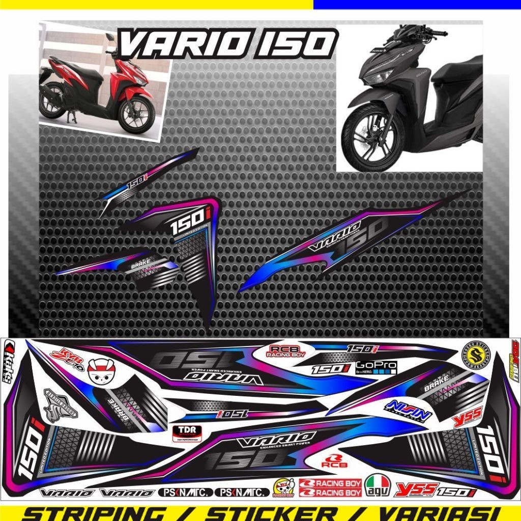 COD / VARIASI STIKER MOTOR HONDA VARIO 150 / STRIPING HONDA VARIO NEW 150 VARIASI STIKER STRIPING AL