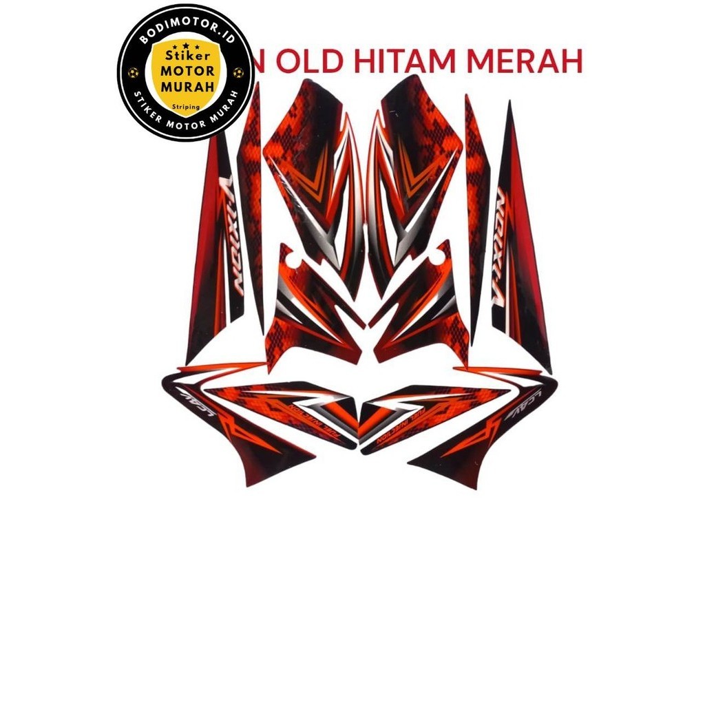 STIKER STRIPING LIS BODY MOTOR VIXION OLD 2008 MERAH HITAM