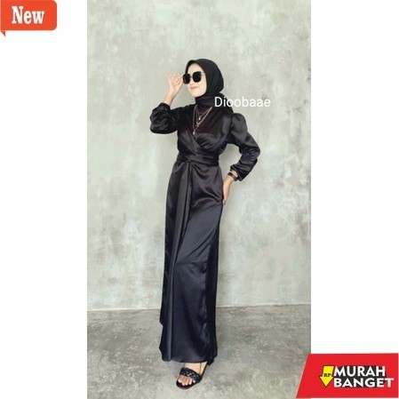 GAMIS WANITA UNTUK LEBARAN- ZALWA GAMIS SATIN// DRESS SATIN PREMIUM BY DIOOBAAE