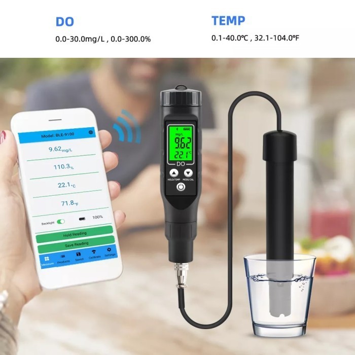 Dissolved Oxygen DO Meter pengukur oksigen dalam air - Non Bluetooth