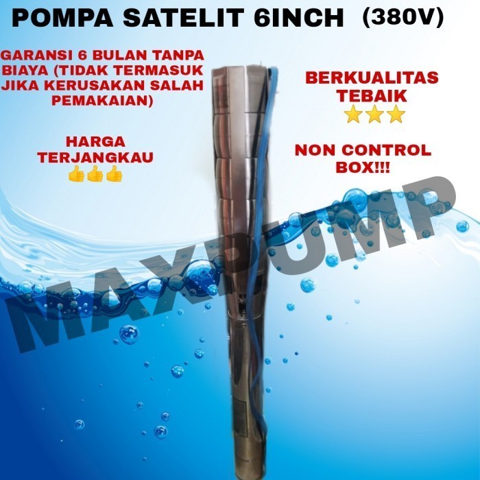 Mesin Pompa Air Satelit Submersible Pump Sumur Bor 6" 5.5Hp Stenlis