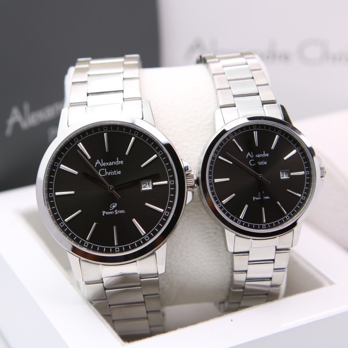 ALEXANDRE CHRISTIE AC1014 / AC 1014 SILVER BLACK COUPLE ORIGINAL