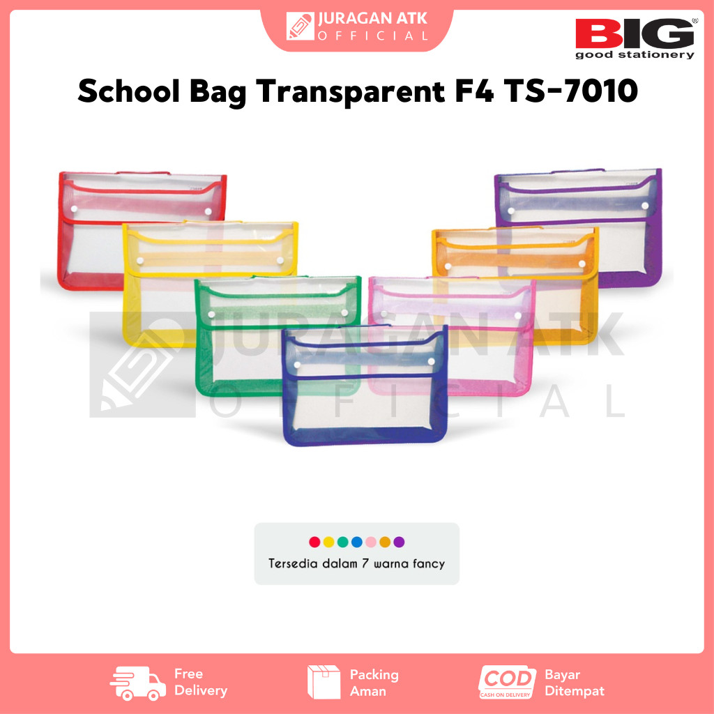 

Tas Map BIG 2 Kancing TS-7010 School Bag Transparent F4 BIG Series TS-7010