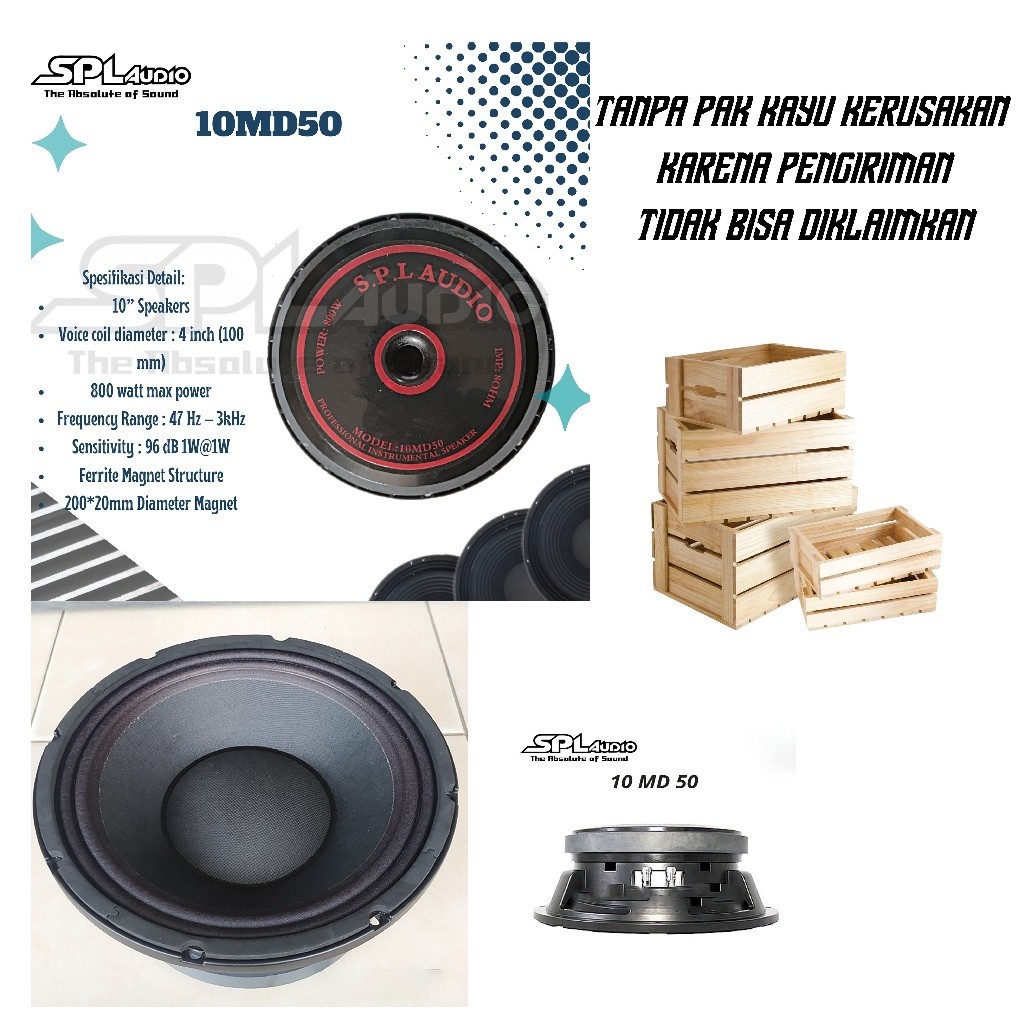 Speaker 10 Inch SPL Audio 10MD50 Suara Mid nya BALAP