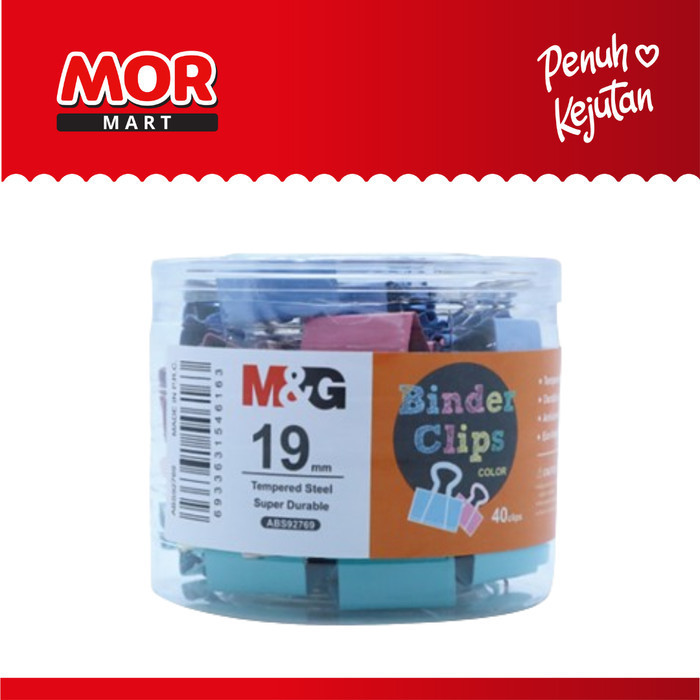 

M&G 19mm Colorful Binder Clips 40's Paper Clip Warna Pastel ABS92769
