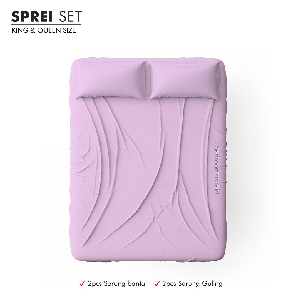 SPREI AESTHETIC POLOS LILAC ALA KOREA SUDAH TERMASUK SARBAN SARGUL