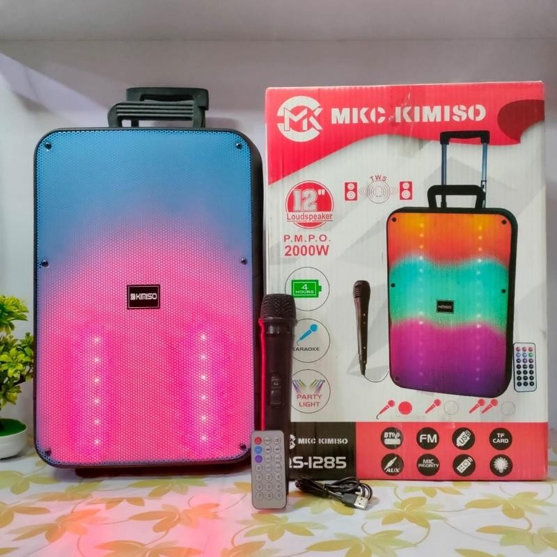 MKC Kimiso Speaker QS1285WS MKC Portable 12 Inch Full LED Model Koper