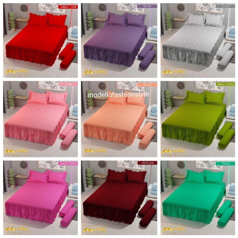 Sprei Rumbai Monalisa Polos Emboss Seprei Seprai Ukuran 160x200 & 180x200