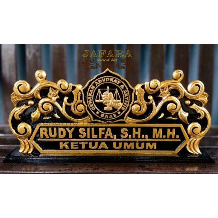 

Papan Nama Kayu Ukiran Custome/Papan Nama Meja Jabatan SH5321
