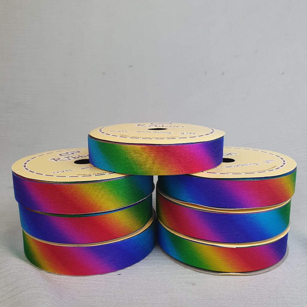 

Pita Kado GLITTER PELANGI 3/4" Pita Jepang 2cm Pita Rol Plastik 18mm RIBBON Kilap Kerlip Metalik Gliter