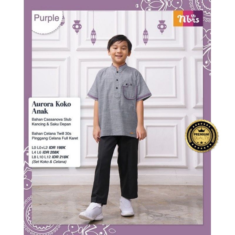 NIBRAS ORI - Sarimbit AURORA Koko Anak Laki Laki  - Koko Anak Laki  Laki - Koko Setelan Anak Laki La